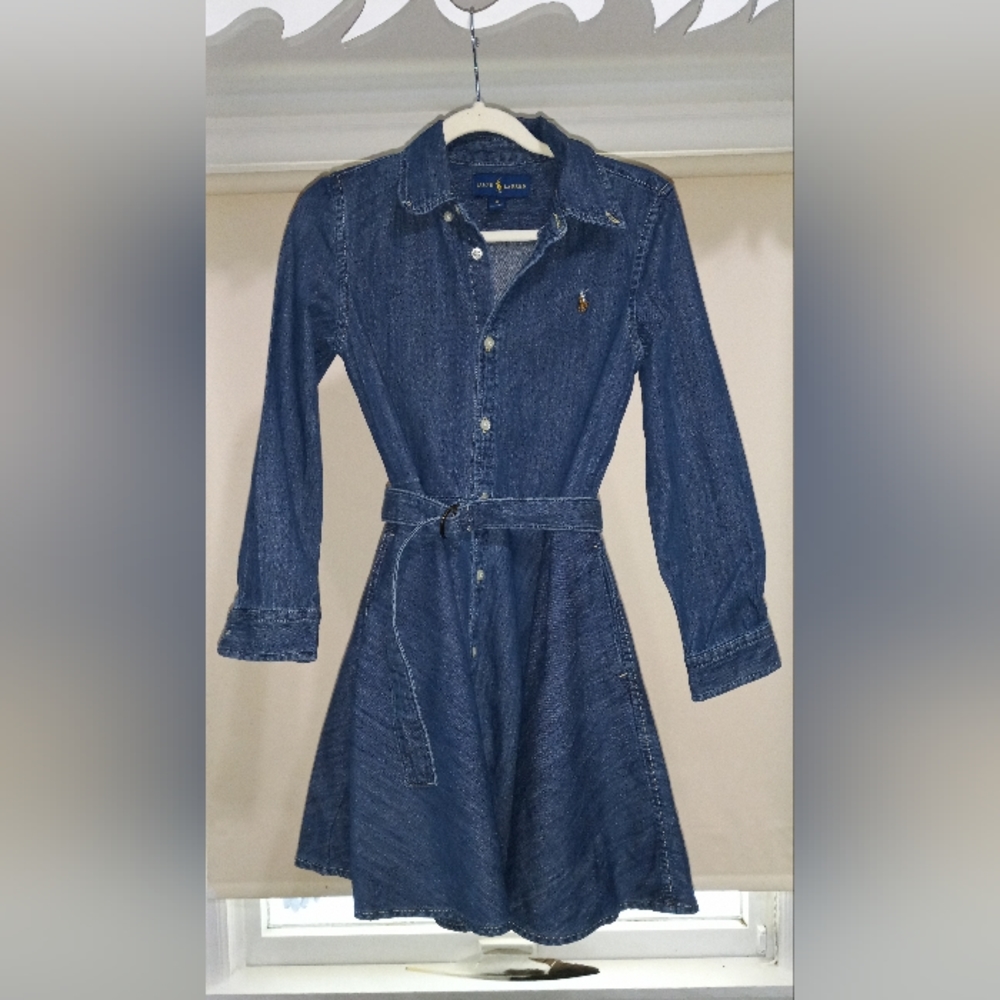 Polo Ralph Lauren Belted Denim Girls Dress 6x
